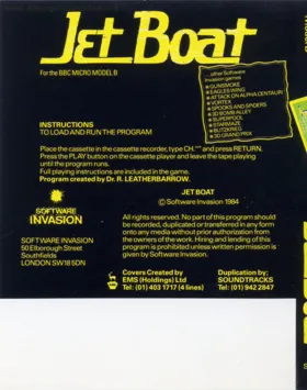 Jet Boat (1984)(Software Invasion)[JETBOAT] box cover back